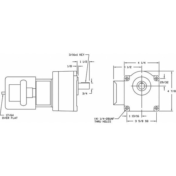 Dayton AC Gearmotor, 500 in-lb Max. Torque, 15 RPM Nameplate RPM, 115/230V AC Voltage, 1 Phase 1LPX4