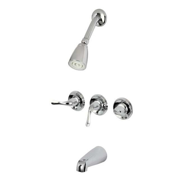 Kingston Brass Tub and Shower Faucet, Polished Chrome, Wall Mount KB2231YL