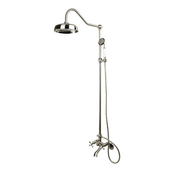 Kingston Brass Clawfoot Tub Faucet Packages, Brushed Nickel, Wall Mount CCK2668