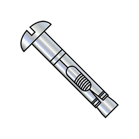 Sleeve Anchor, 3/8" Dia., 2-1/2" L, Steel Zinc Plated, 50 PK