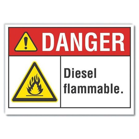 Danger Sign, 10 in H, 14 in W,Horizontal Rectangle, English, LCU4-0011-RD_14X10