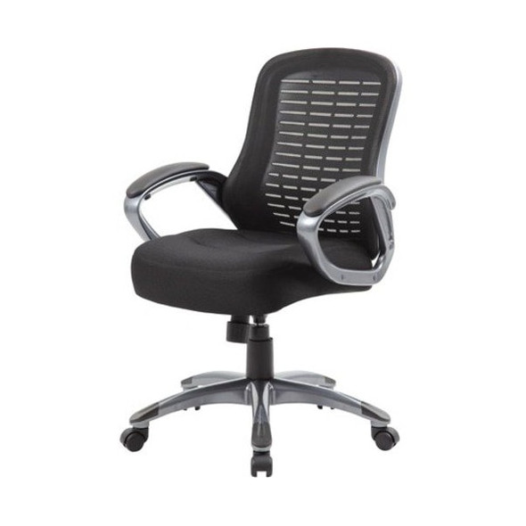 Boss Chair, Black Back, 25 in W 29" L 41" H, Loop, Mesh Seat B6756-BK