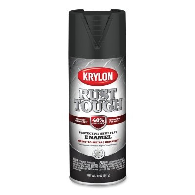 Rust Tough® Aerosol Enamel, 12 oz, Black, Semi-Flat