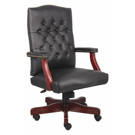 Boss Executive Chair,Wood Base,Overall 47" H B905-BK