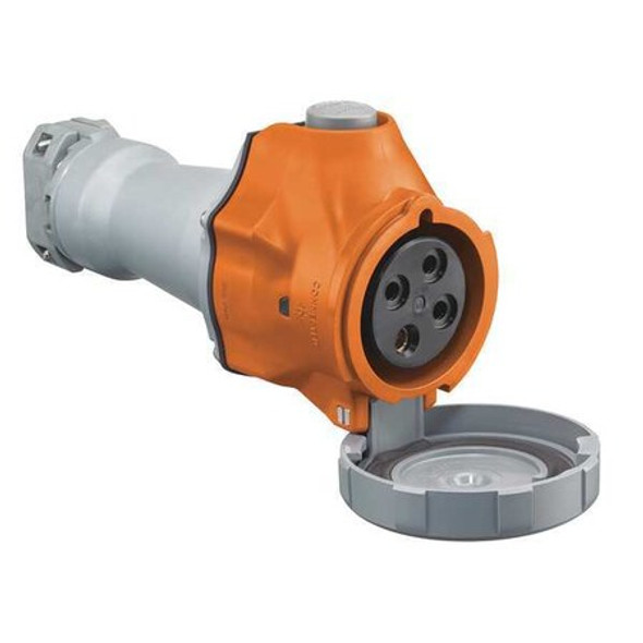 Hubbell Wiring Device-Kellems Pn&Slv Connctr,30 A,IEC;Orange,3Pl HBLS430C12W