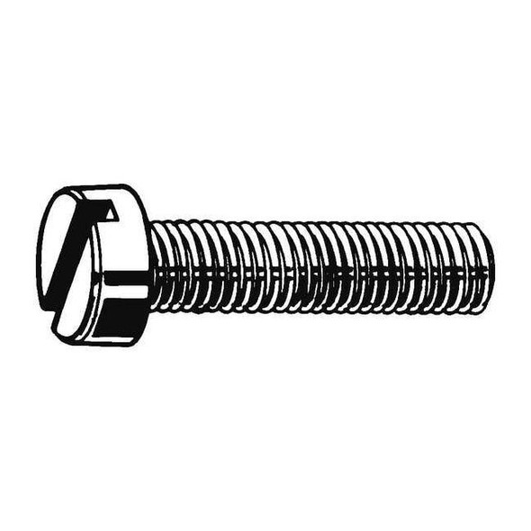 M3-0.50 x 4 mm Slotted Cheese Machine Screw, Plain 18-8 Stainless Steel, 100 PK
