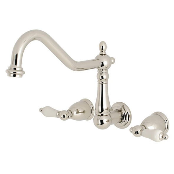 Kingston Brass Roman Tub Faucet, Polished Nickel, Wall Mount KS1026PL