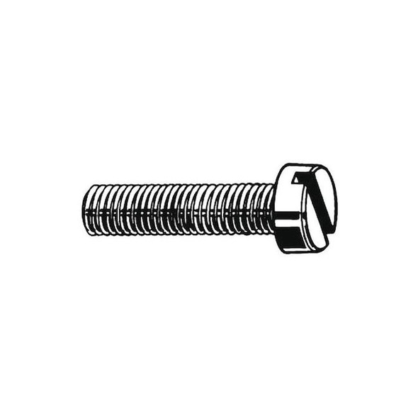 1/4"-20 x 1-3/4 in Slotted Pan Machine Screw, Plain 18-8 Stainless Steel, 50 PK