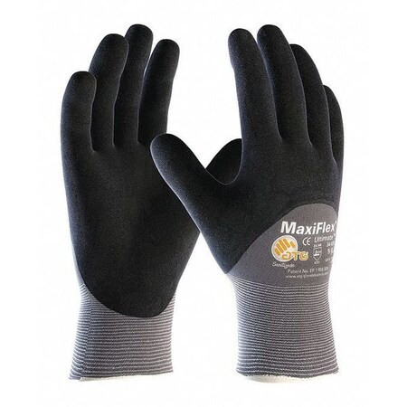 Coated Gloves, Foam Nitrile, Foam, 3/4 Dip, 3 Abrasion Level, Gray, XS (6) 12 PK