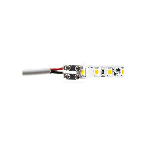 Diode Led Tape Light Connector,8mm,Tape-Wire,25PK DI-TB8-CONN-TTW-25B