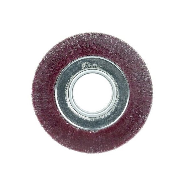 6" Encapsulated Wide Face Crimped Wire Wheel .0118" Steel 2" Arbr Hl