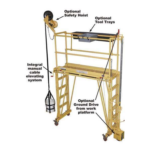 Tele-Tower Rolling Work Platform,8 ft. L 1101-96