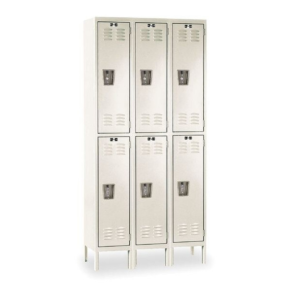 Wardrobe Locker, 36 in W, 18 in D, 78 in H, (2) Tier, (3) Wide, Tan