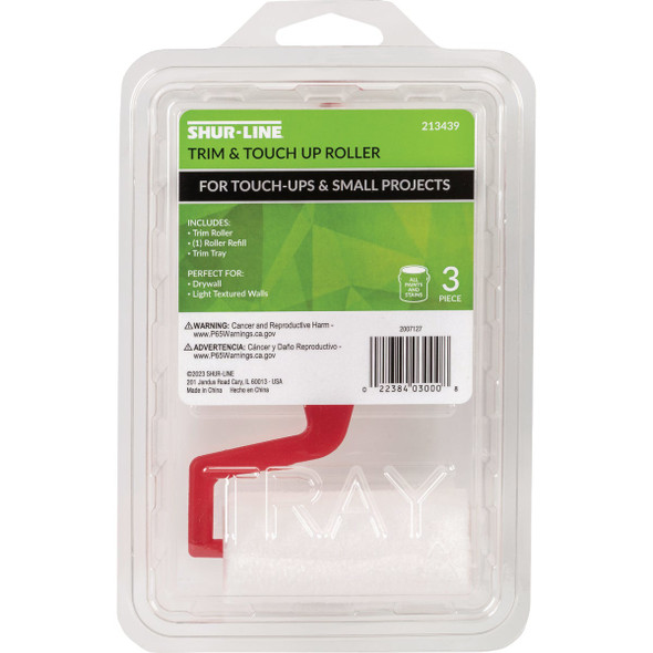 Shur-Line Trim & Touch Up Roller Frame, 3 In. Roller Cover & Paint Tray 2007127