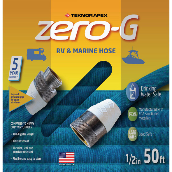 Teknor Apex Zero-G 1-2 In. Dia. x 50 Ft. L. RV & Marine Hose 4006-50 736704