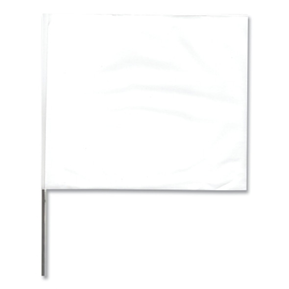 Stake Flags, 4 in x 5 in, 21 in Height, PVC; Steel Wire, White Pack of 100 Stake Flags, 4 in x 5 in, 21 in Height, PVC; Steel Wire, White Pack of 100