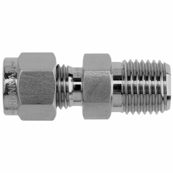Brennan Industries Strt, SS, Comp. 3/8 in, MNPT 1/4 in N2404-06-04-BT-SS