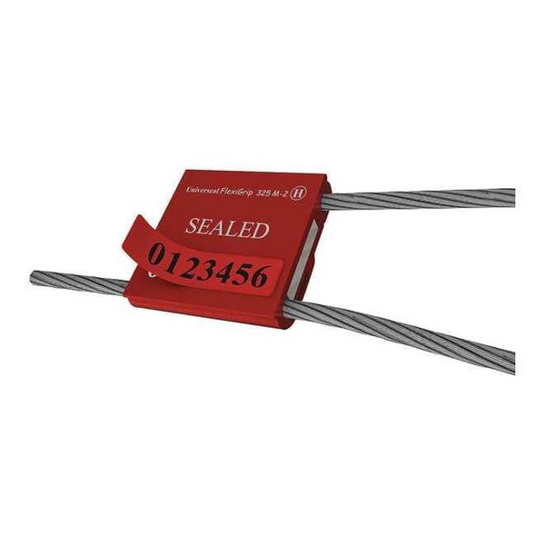Universeal Cable Seal 12" x 9/64", Aluminum, Red, Pk50 F325M-2-APEEL RED50