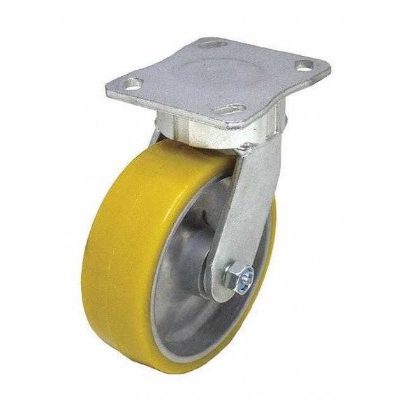 Manufacturer Varies Plate Caster,1760 lb. Load,Yellow Wheel P24S-UA080KP-14