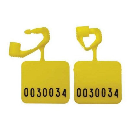 Padlock Stamped Seals 1-25/64" x 3/32", Yellow, Pk250