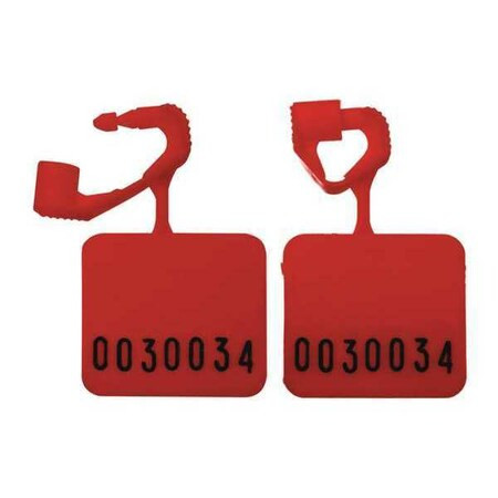 Padlock Stamped Seals 1-25/64" x 3/32", Red, Pk250