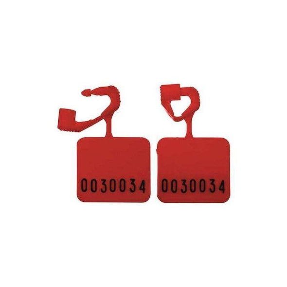 Padlock Stamped Seals 1-25/64" x 3/32", Red, Pk250