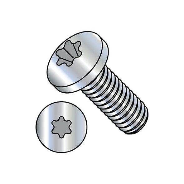 M4-0.70 x 12 mm Torx Pan Machine Screw, Zinc Plated Steel, 10000 PK