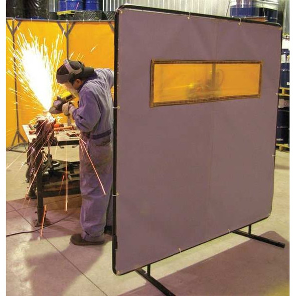 Hi Temp Welding Curtain with Window,8ft H,6 ft W G51-6x8-JS