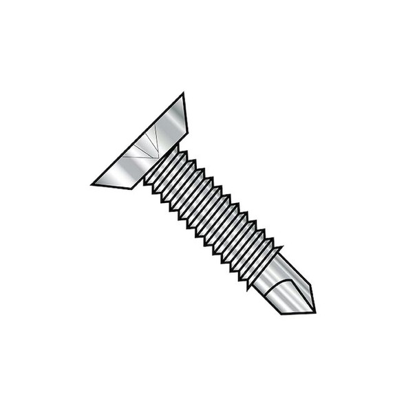 #10-32 x 5/8 in Phillips Flat Machine Screw, Plain Stainless Steel, 1250 PK