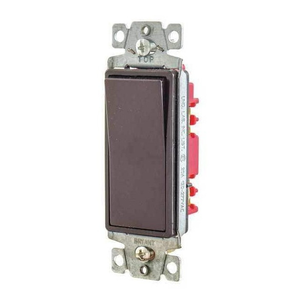 Bryant Wall Switch, 2 hp, Rocker, 20 A, Brown 9901