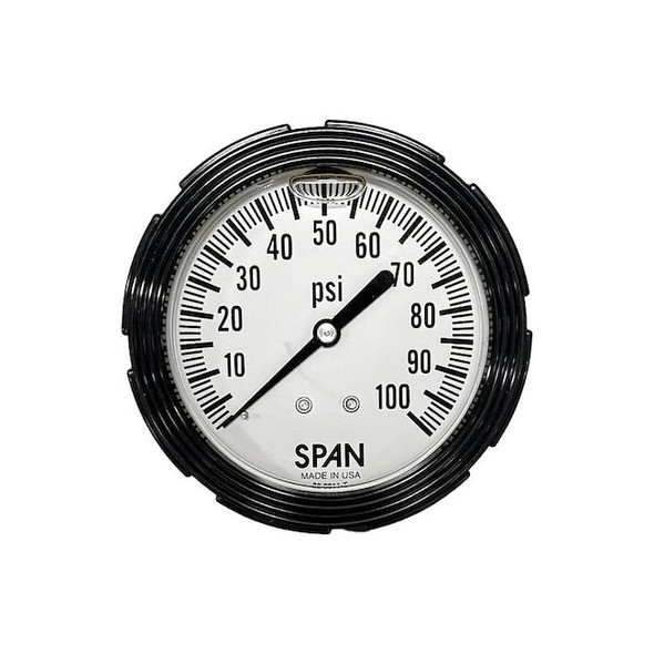 Industrial Pressure Gauge, 1/4 in NPT, Center Back Location