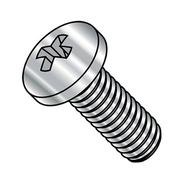 M2.5-0.45 x 40 mm Phillips Pan Machine Screw, Plain A2 Stainless Steel, 1500 PK