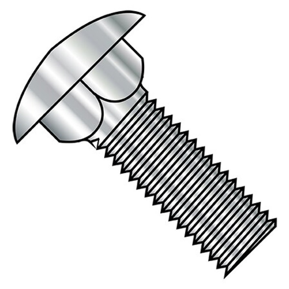 Carriage Bolt, 100 mm L, 18-8 Stainless Steel, Plain, 250 PK