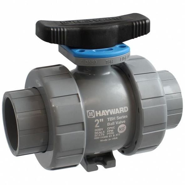 Hayward Flow Control Manual 2-Way Ball Valve,True-Union,PVC TBH1300A0SV0Z00