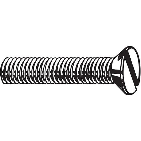 M8-1.25 x 25 mm Slotted Flat Machine Screw, Plain 18-8 Stainless Steel, 25 PK