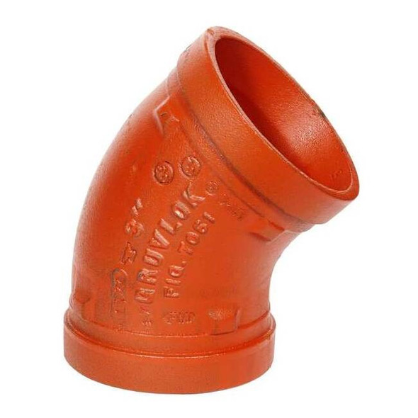 Gruvlok Ductile Iron, 45 Elbow, 6 in  x 6 in 0390014942