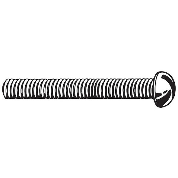 #10-24 x 3/8 in Slotted Round Machine Screw, Zinc Plated Steel, 100 PK