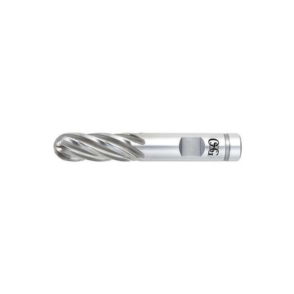 Osg Ball End Mill,Single End,1/2",Pwd Metal 6441100