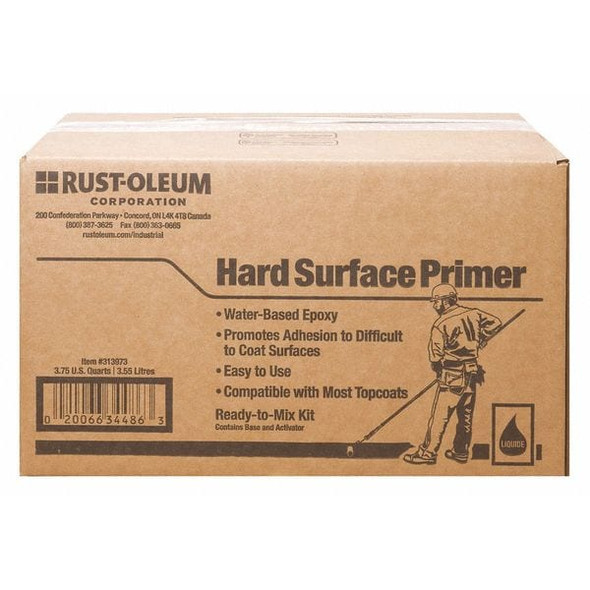 Rust-Oleum Epoxy Primer, Gray, Flat, 3.75 qt, 250 to 350 sq ft/gal 313973