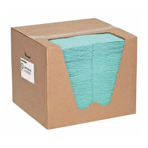 Sorbent Pad, 26 gal, 15 in x 19 in, Universal, Green, 100 PK