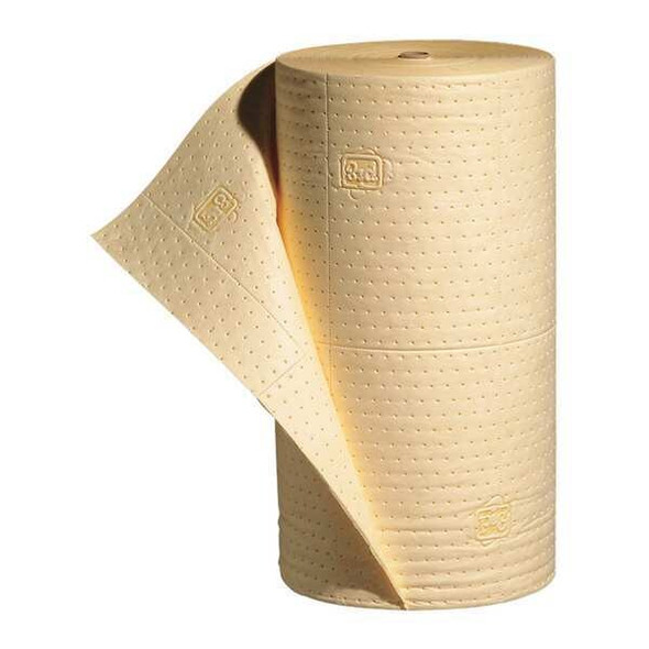 Sorbent Roll, 40 gal, 30 in x 150 ft, Universal, Yellow, Polypropylene