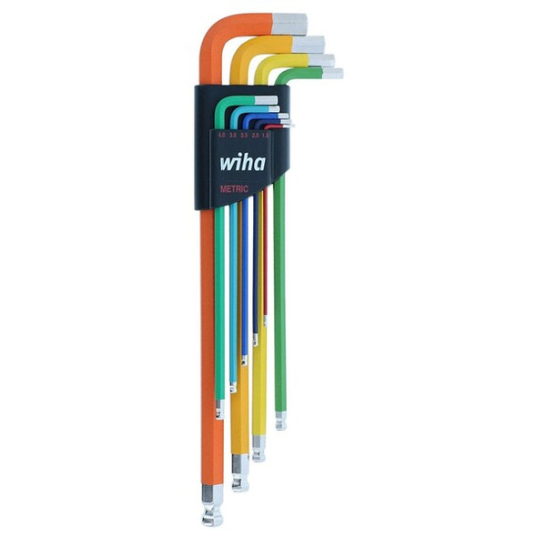 Wiha Hex Key Set,Steel,Metric 66980
