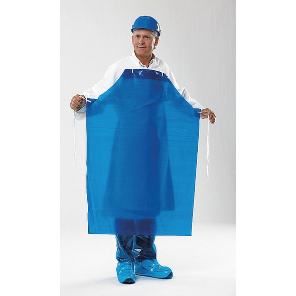 Polyco Bib Apron, Nylon/Polyolefin,, Blue, 45 in, Universal 45401