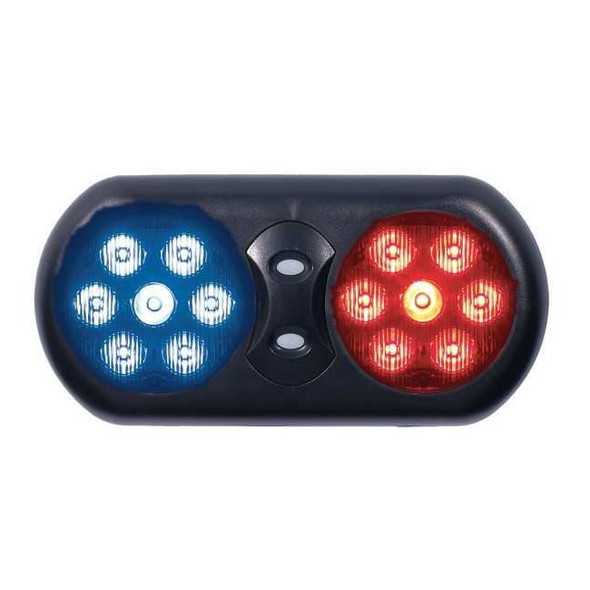 Code 3 Visor Flip Light,LED,Red/Blue,11 In W VFP36RB