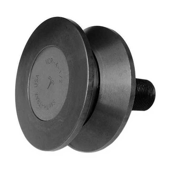 Open Track Roller, V-Groove Stud, Alloy Steel, 4-1/2 in Dia, 2 in Wd