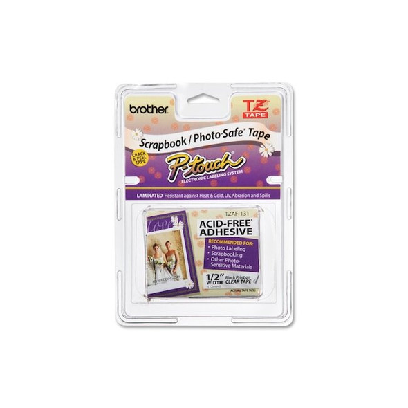 Brother Label,Blk/Clr,Acid-Free,.47" x 26.2 ft. TZEAF131G