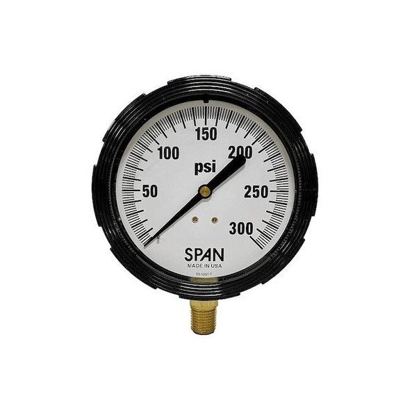 Industrial Pressure Gauge, 1/4 in NPT, Bottom Location