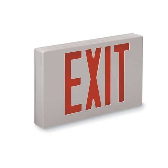 Exit Sign, White, 2 Face(s), LED, Universal Mount, Not Battery Powered
