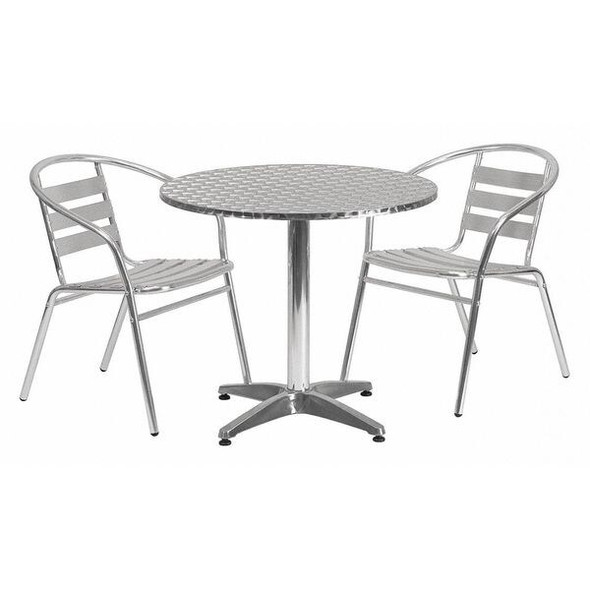 Flash Furniture Alum Table Set,Round w/2 Chairs,31.5" TLH-ALUM-32RD-017BCHR2-GG Flash Furniture Alum Table Set,Round w/2 Chairs,31.5" TLH-ALUM-32RD-017BCHR2-GG