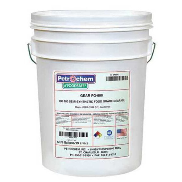 5 gal Gear Oil Drum 680 ISO Viscosity, 140 SAE, Clear